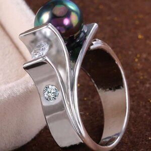 BLACK PEARL WEDDING RING